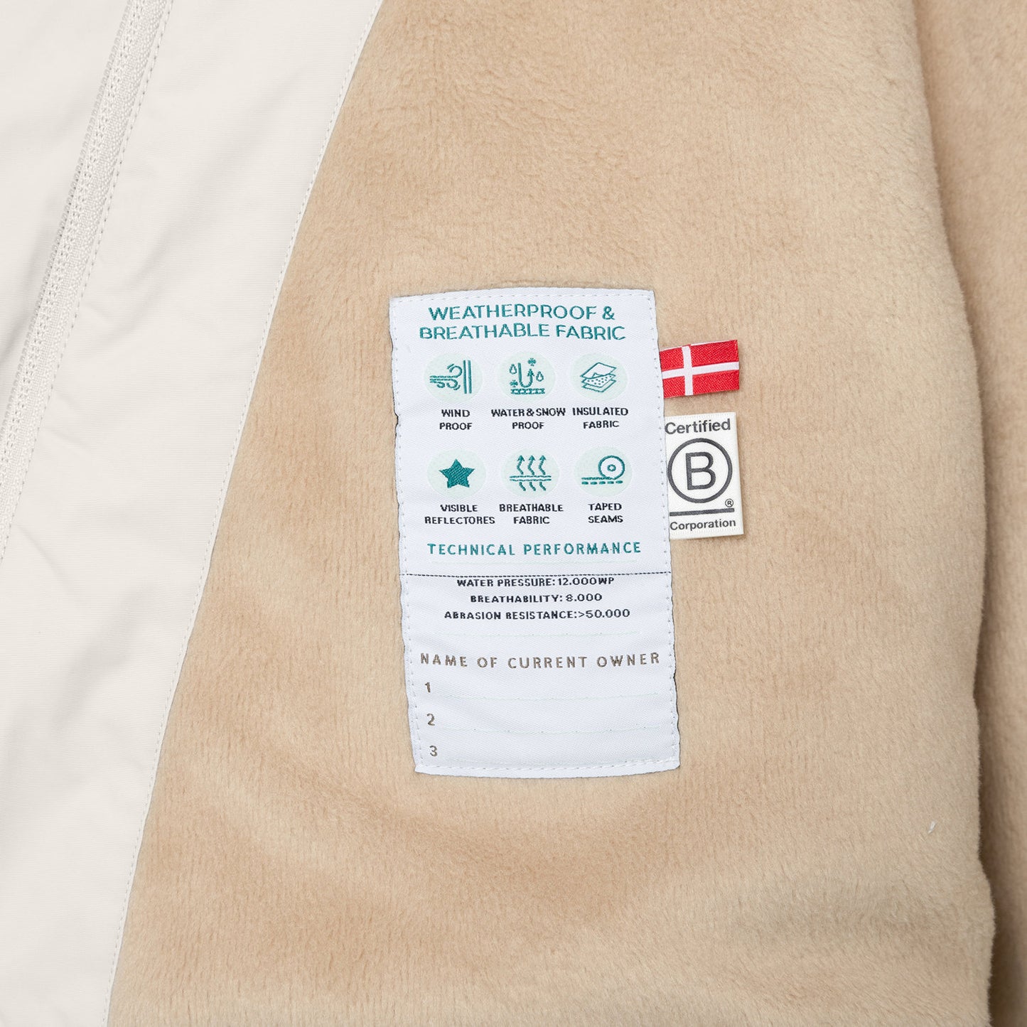 MATWANG Fleece Lined Winter Jacket Angora Cream