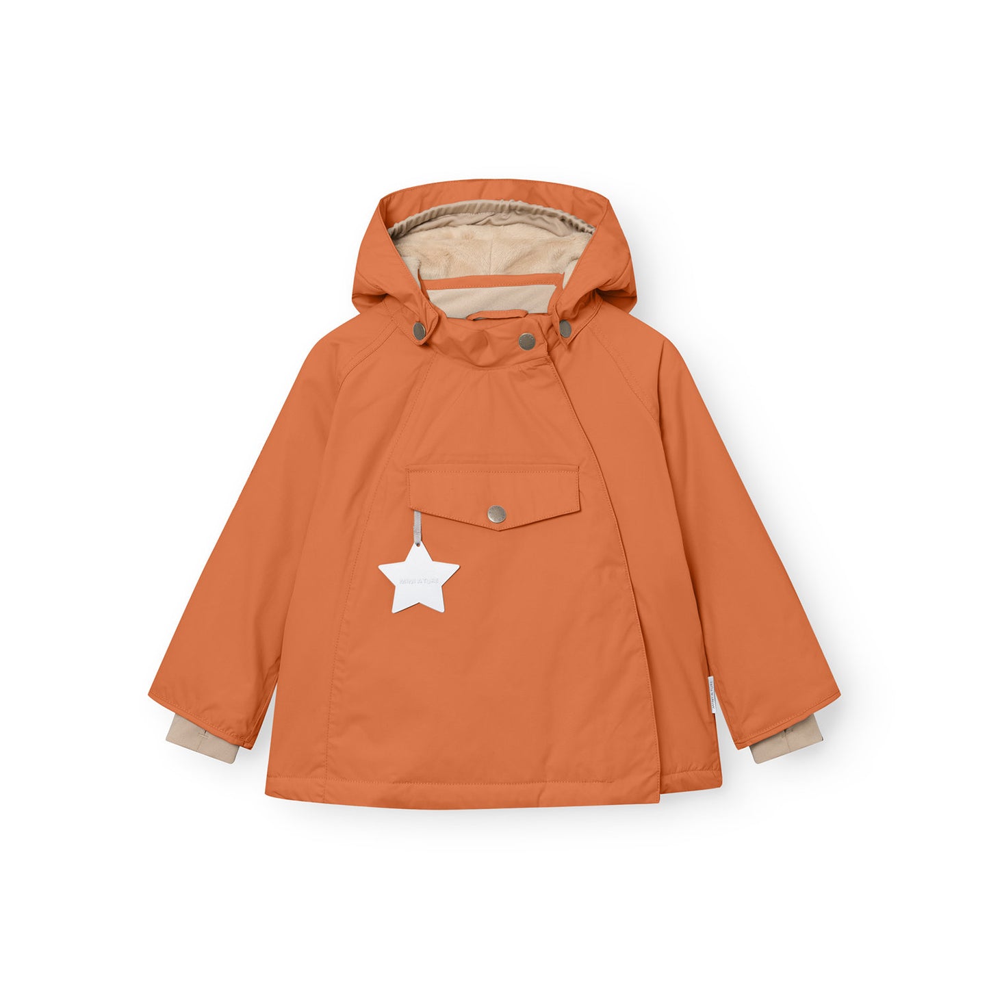 MATWANG Fleece Lined Winter Jacket Leather Brwon