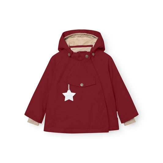 MATWANG Fleece Lined Winter Jacket Red Merlot