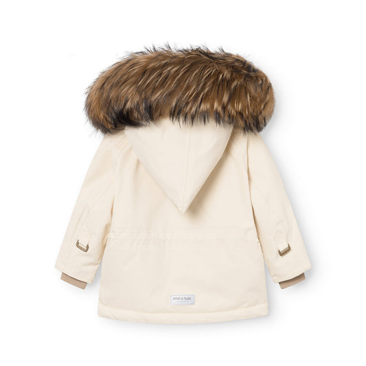 MATWANG Fleece Lined Winter Jacket Fur Angora Cream