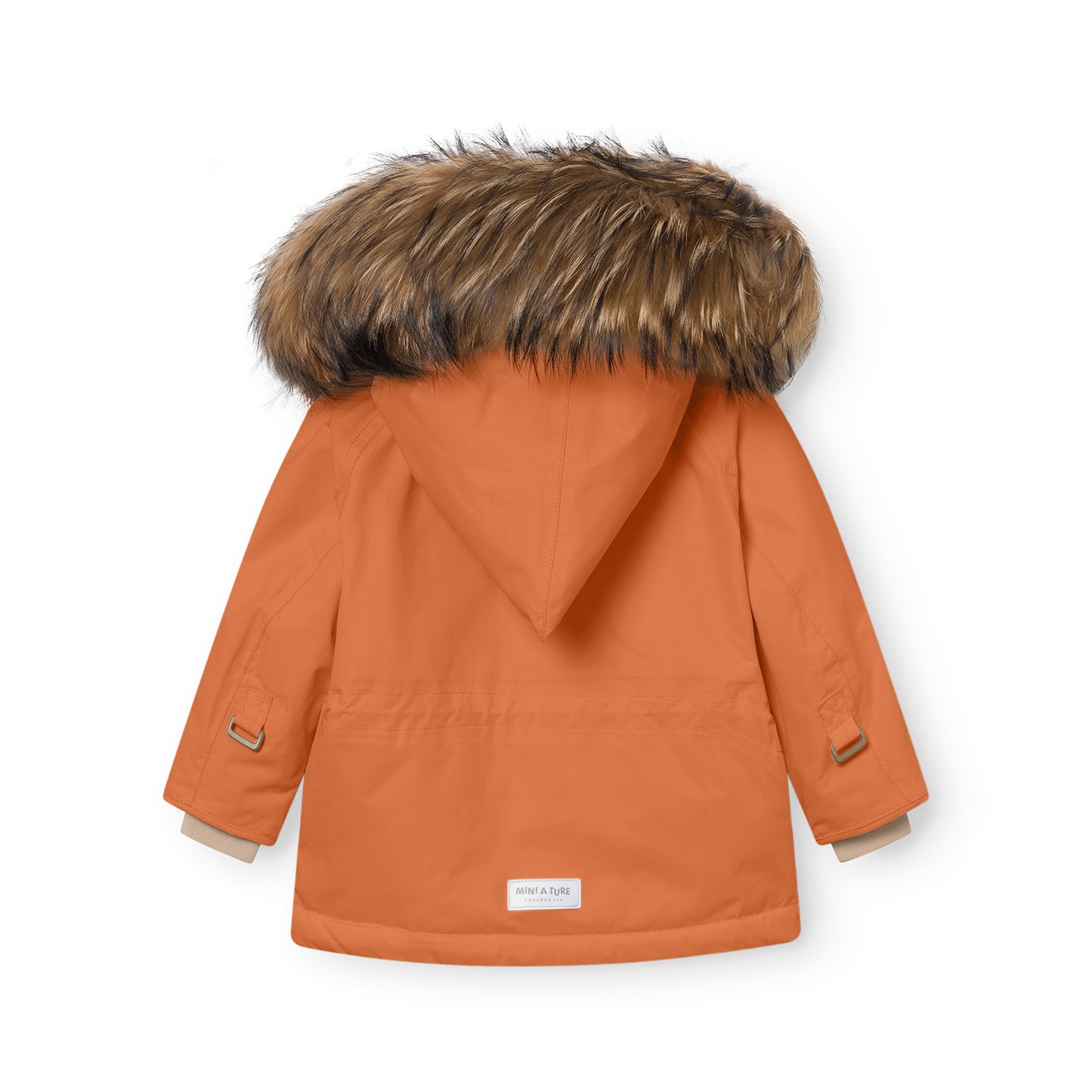 MATWANG Fleece Lined Winter Jacket Fur Leather Brown