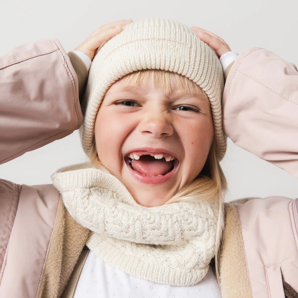 Mini A Ture MATBOJE RWS Wool Knit Beanie Angora Cream