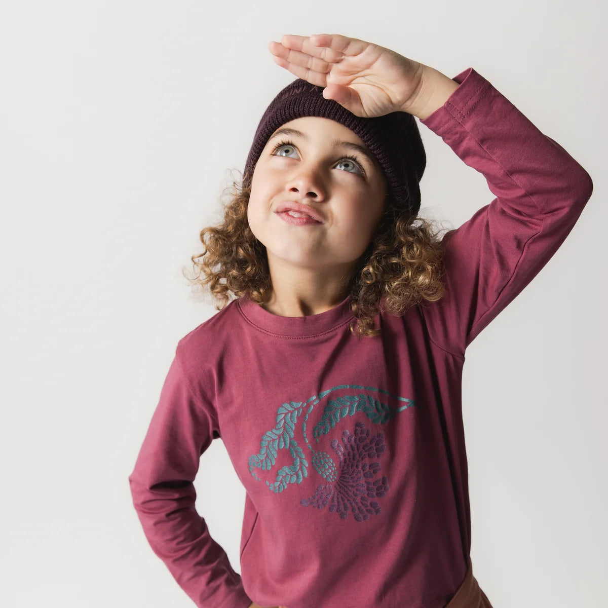 Mini A Ture MATBOJE RWS Wool Knit Beanie Fudge Aubergine