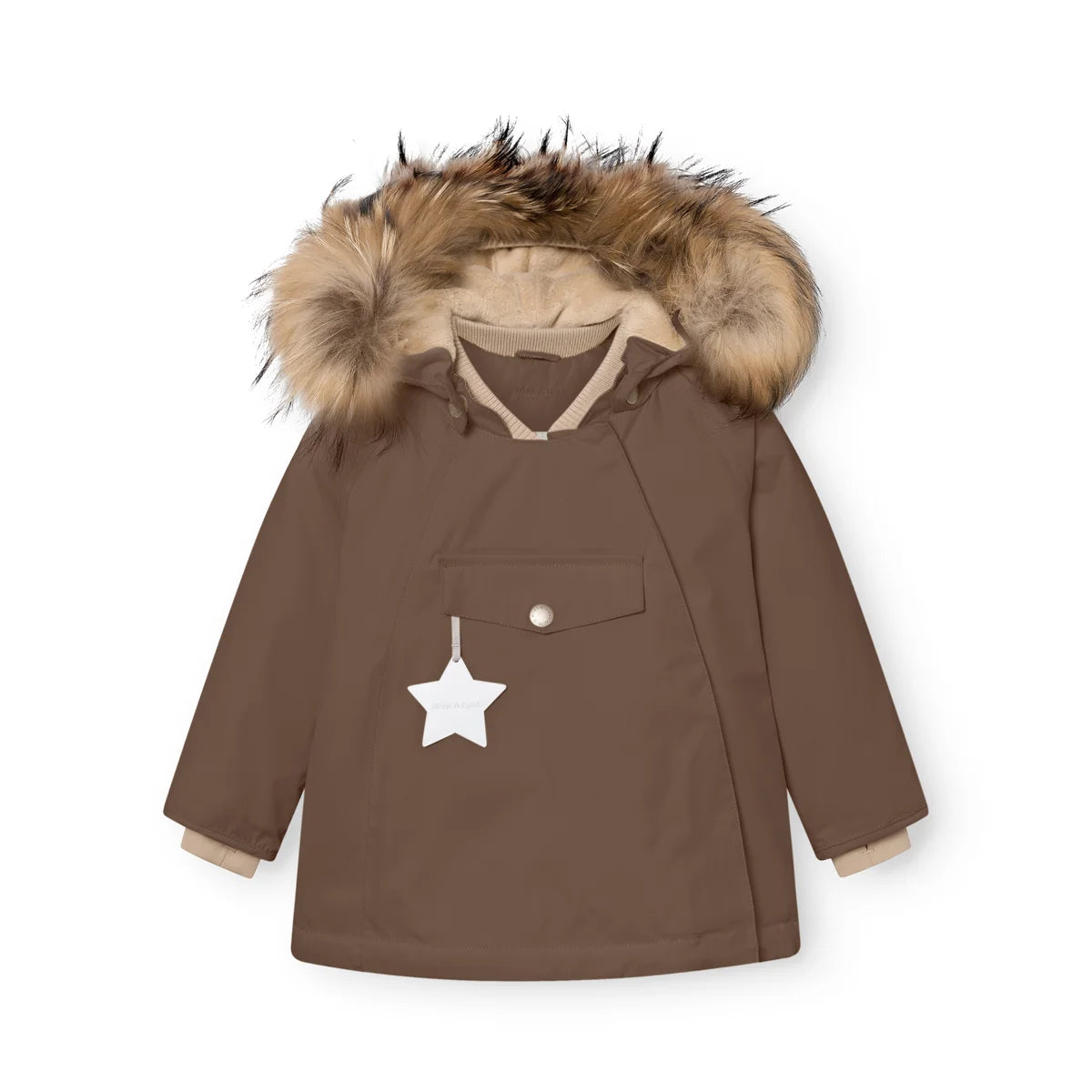 Mini A Ture Fleece Lined Winter Jacket FUR Chestnut Brown