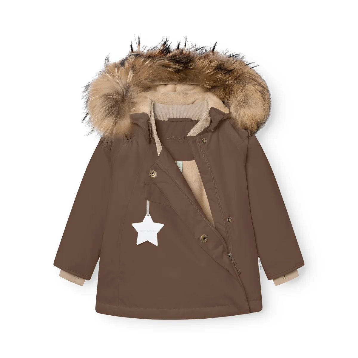 Mini A Ture Fleece Lined Winter Jacket FUR Chestnut Brown