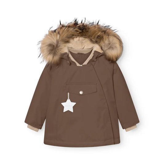 Mini A Ture Fleece Lined Winter Jacket FUR Chestnut Brown
