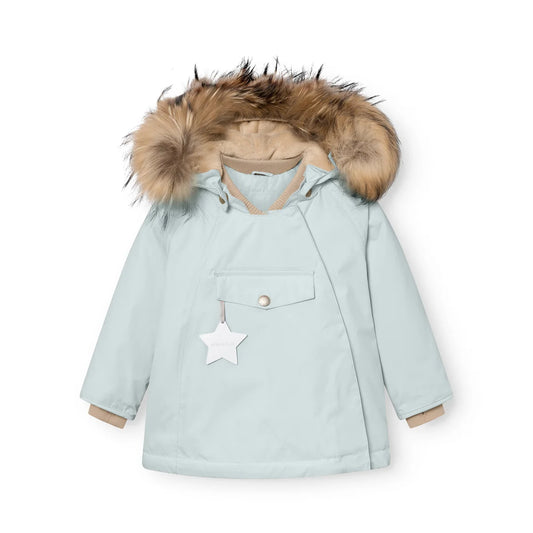 Mini A Ture Fleece Lined Winter Jacket FUR Baby Blue