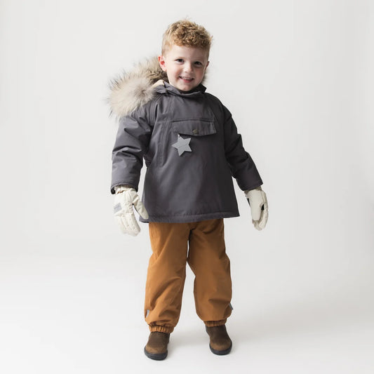 Mini A Ture Fleece Lined Winter Jacket FUR Plum Kitten