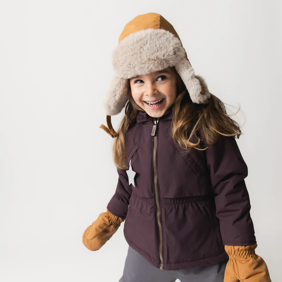 Mini A Ture MATALGEANA GRS Fleece Lined Winter Jacket Fudge Aubergine