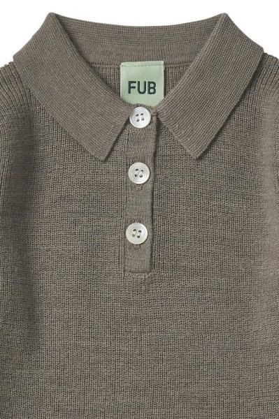 Peblum Organic Merino Wool Shirt Collar Grey