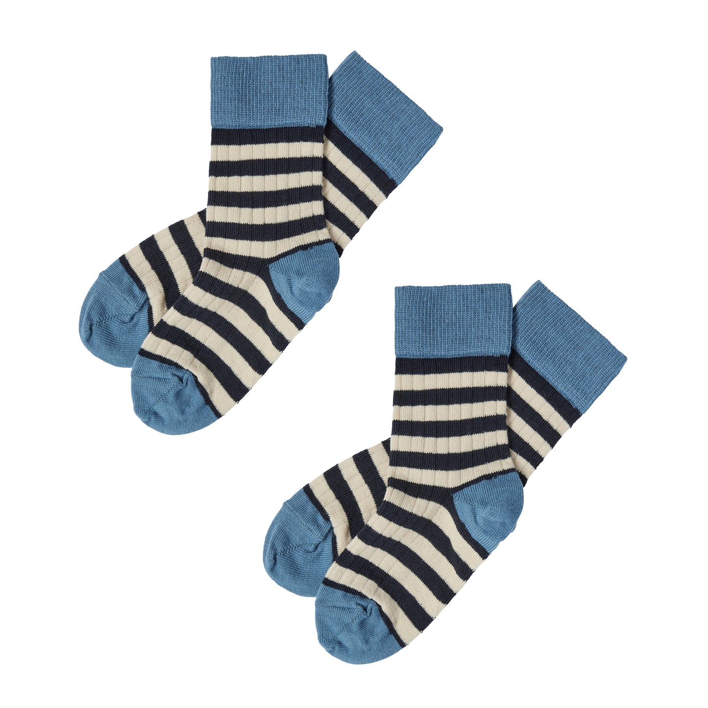 1 Pack Classic Striped Organic Cotton Socks Azure/Dark Navy