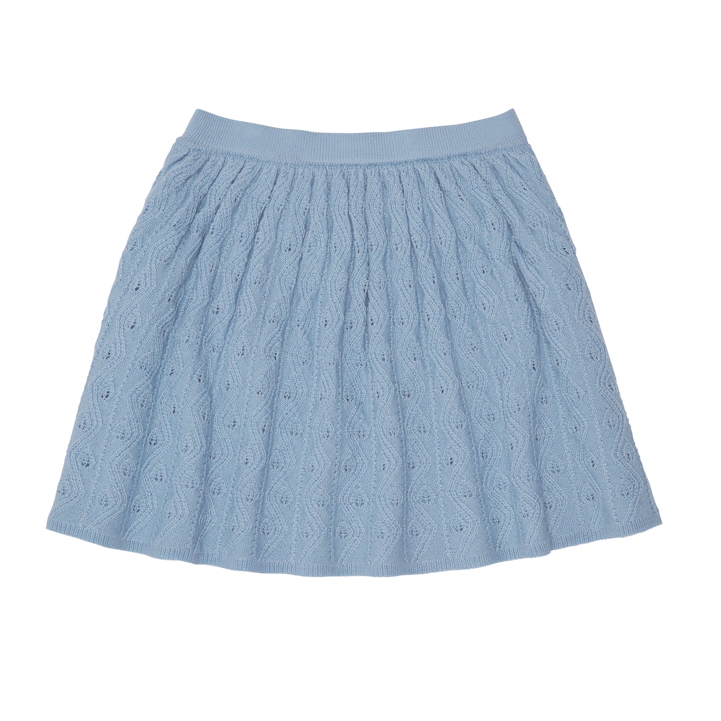 Structure Merino Wool Skirt Blue