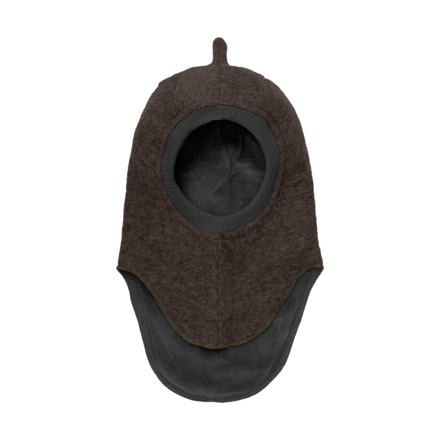 Balaclava Triangles Merino Wool Hat Dino Dark Brown