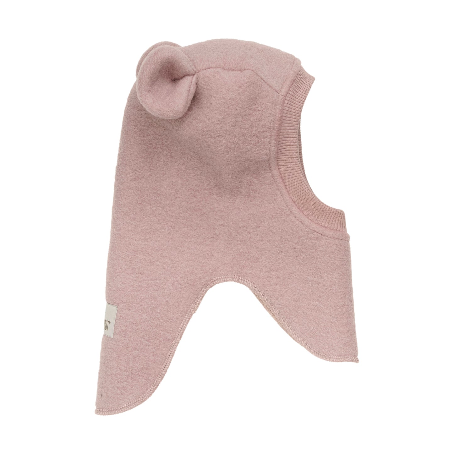 Bear Balaclava Ears Merino Wool Hat Pink