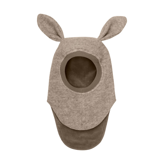 Bunny Balaclava Ears Merino Wool Hat Camel Melange