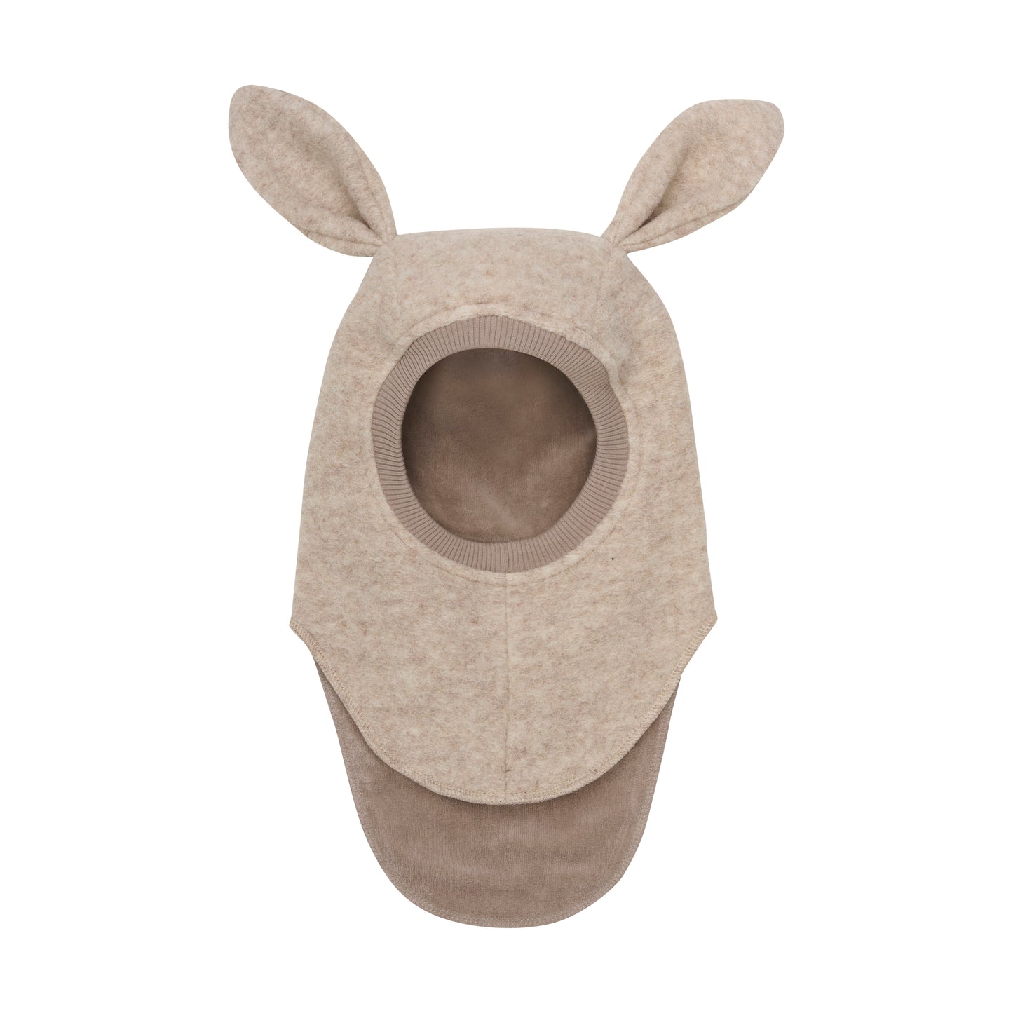 Bunny Balaclava Ears Merino Wool Hat Sand Melange