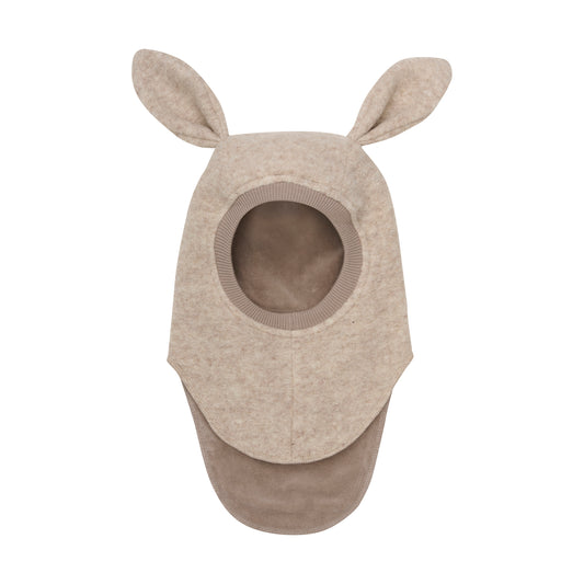 Bunny Balaclava Ears Merino Wool Hat Sand Melange