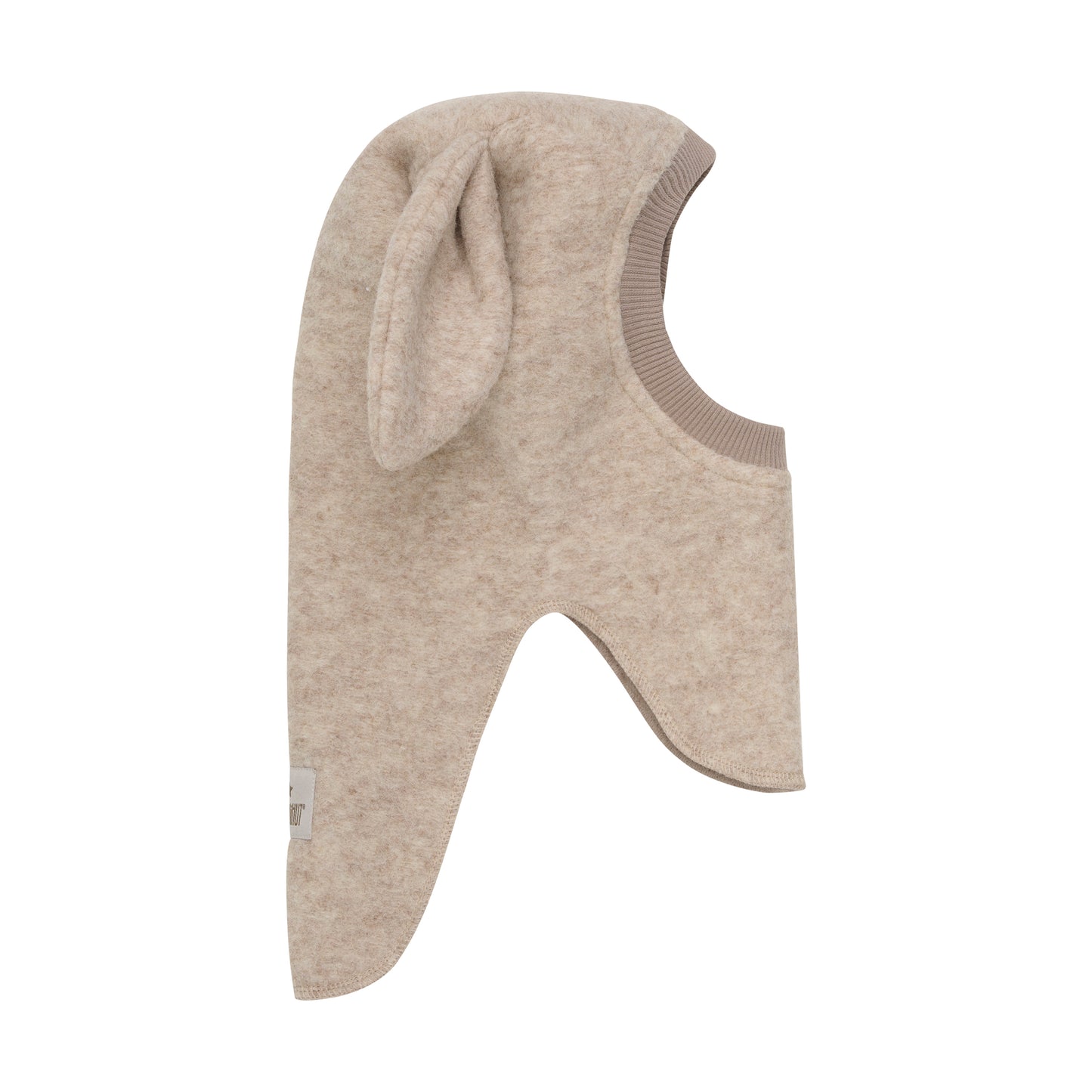 Bunny Balaclava Ears Merino Wool Hat Sand Melange