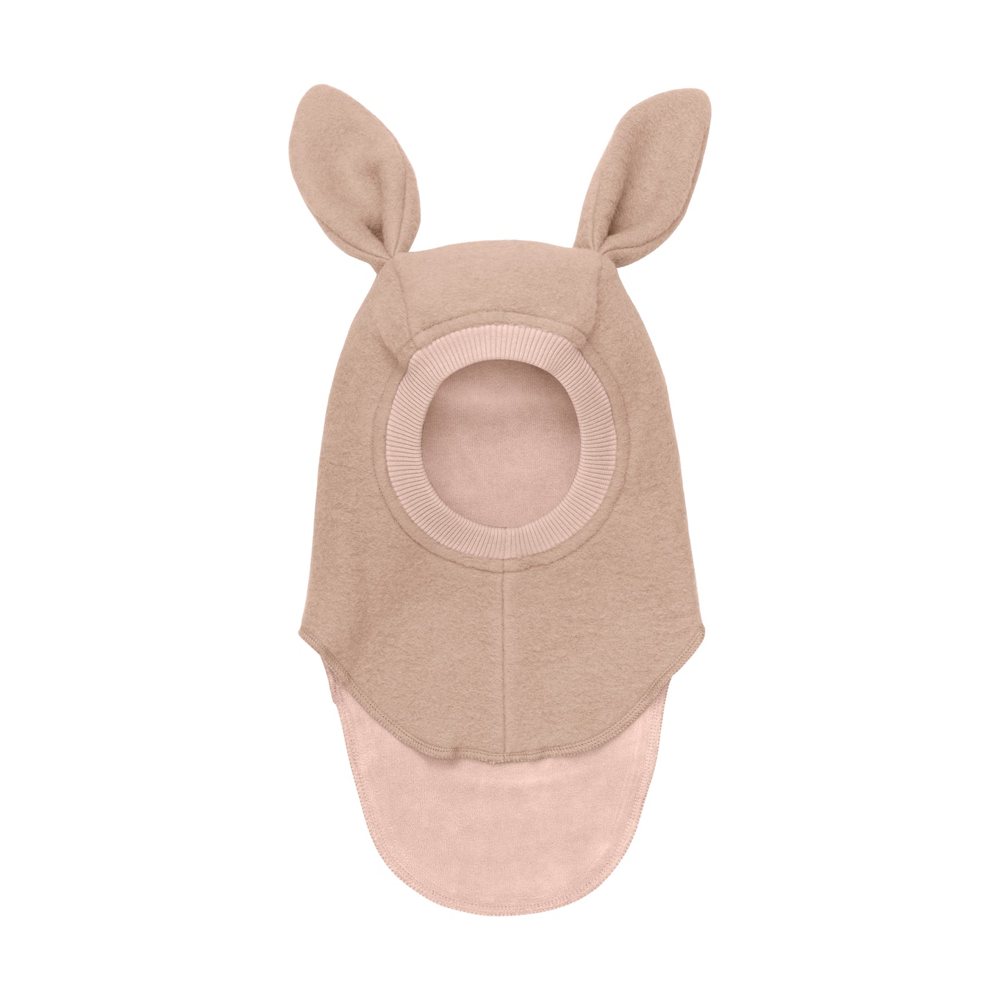 Bunny Balaclava Ears Merino Wool Hat Rose Melange