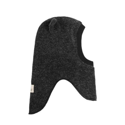 Huttelihut Wool Bear Ear Balaclava Dark Grey Melange