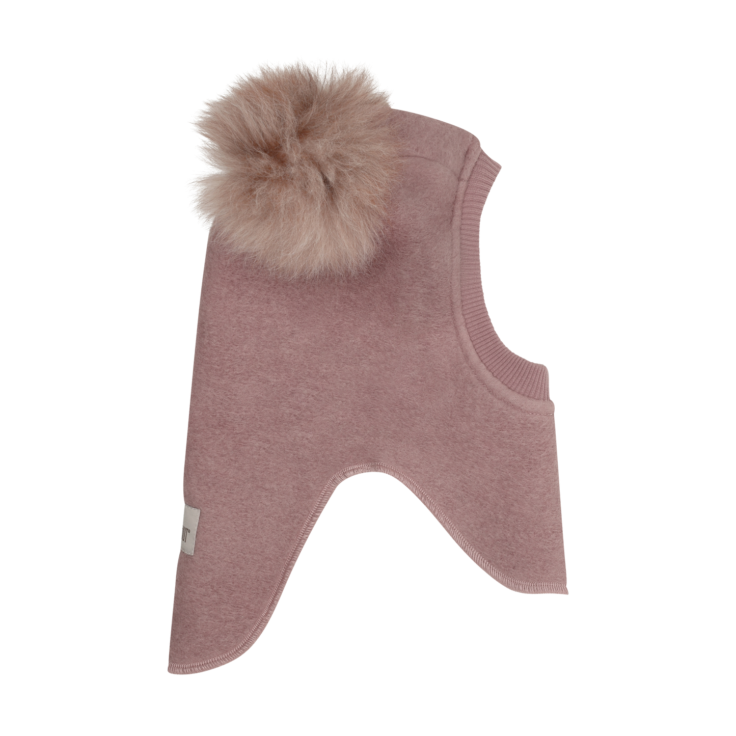 HUTTEliHUT Wool Balaclava with Alpaca Pom-Poms Deauville Mauve