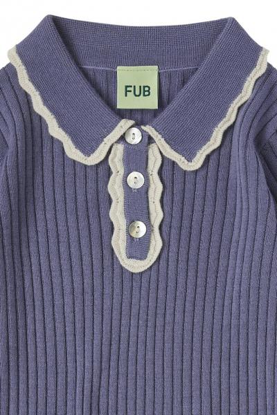 Rib Organic Merino Wool Polo Dusty Violet