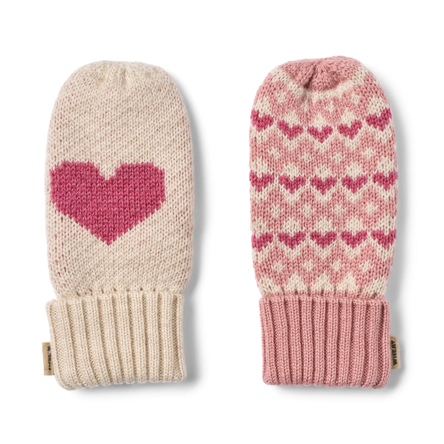 Jacquard Mittens Haansi and Neckwarmer Majo Set Rose
