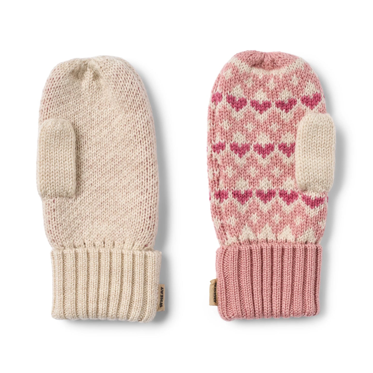 Jacquard Mittens Haansi and Neckwarmer Majo Set Rose