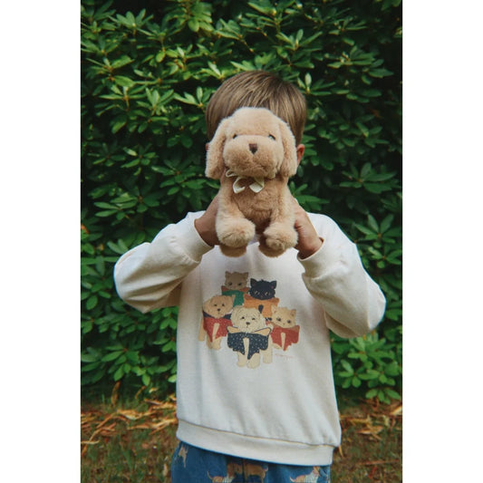 Konges Sløjd Spotty Polo Long Sleeves Organic Cotton Kids Sweatshirt Cream Family Photo