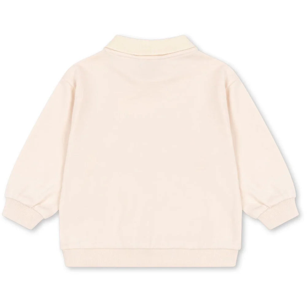 Konges Sløjd Spotty Polo Long Sleeves Organic Cotton Kids Sweatshirt Cream Family Photo