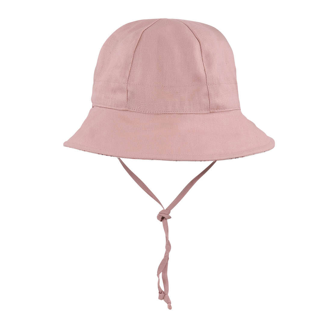 Girls Linen Reversible Summer Bucket Sun Hat Penelope/Rosa