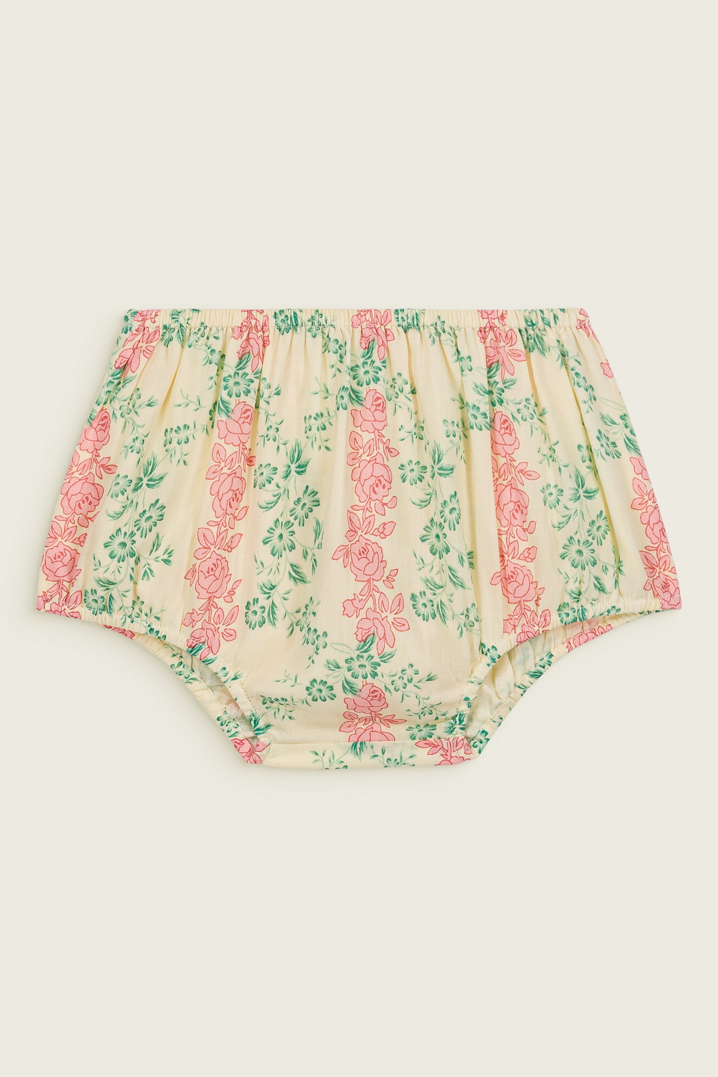 Abhi Vintage Rose Organic Cotton Bloomers with Elastic Waist Arabesque Print