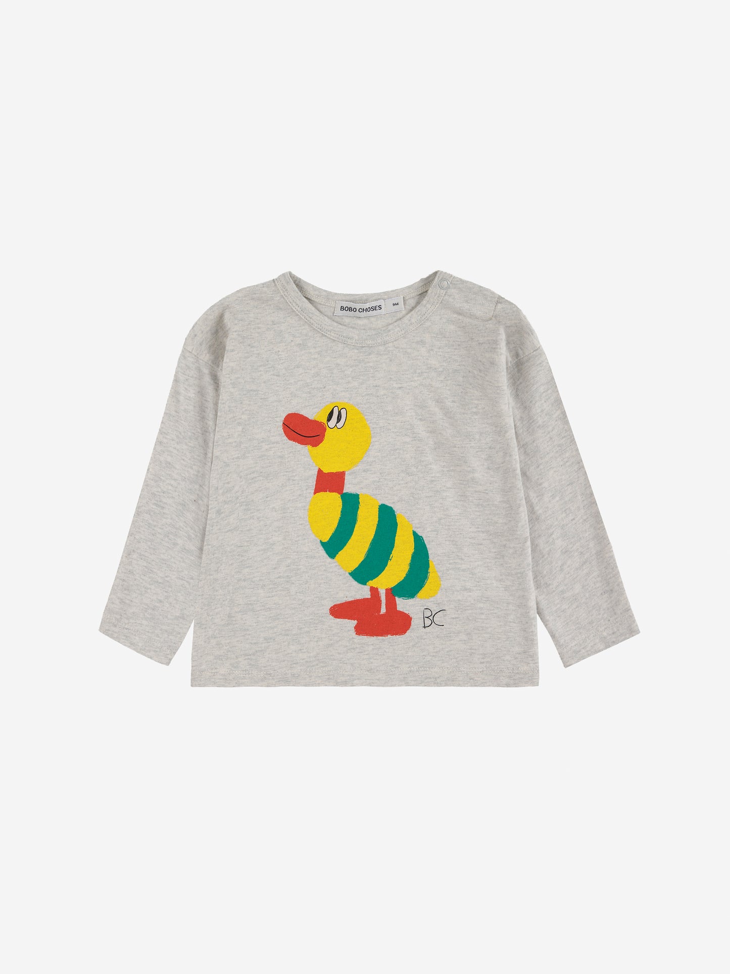 Striped Duck T-shirt WOVEN Long Sleeves Light Heather Grey