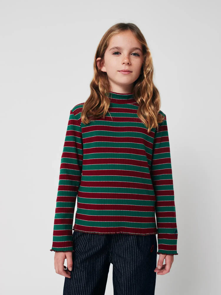Multicolor Stripes Long Sleeves turtle neck T-shirt