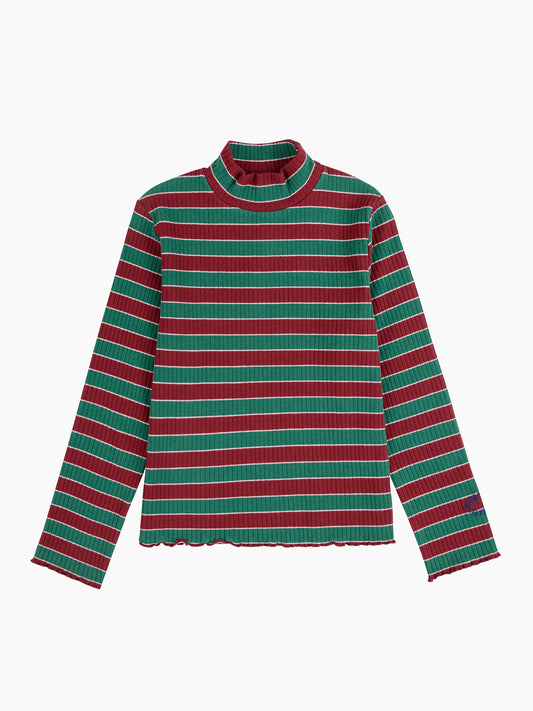Multicolor Stripes Long Sleeves turtle neck T-shirt
