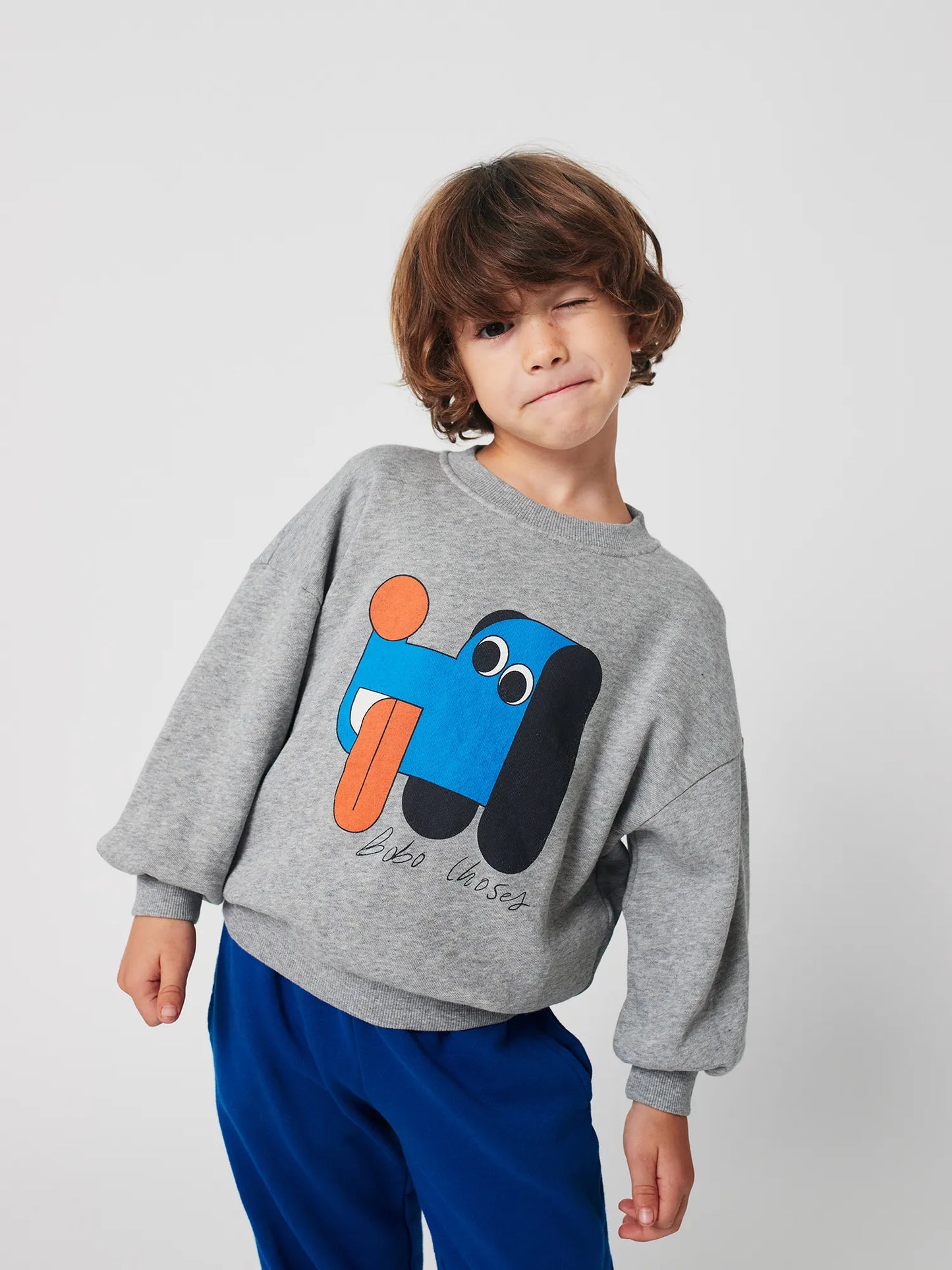 Doggy Mate Organic Cotton Long Sleeves Round Neck Sweatshirt Heather Grey