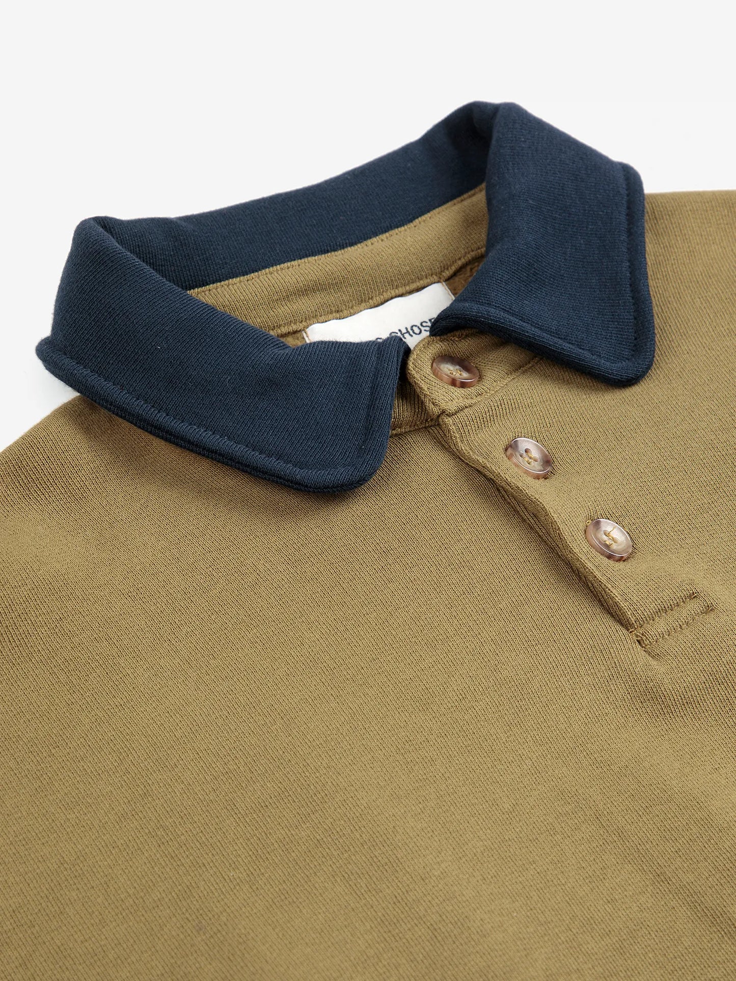 Bobo Choses Polo Organic Cotton Sweatshirt Khaki