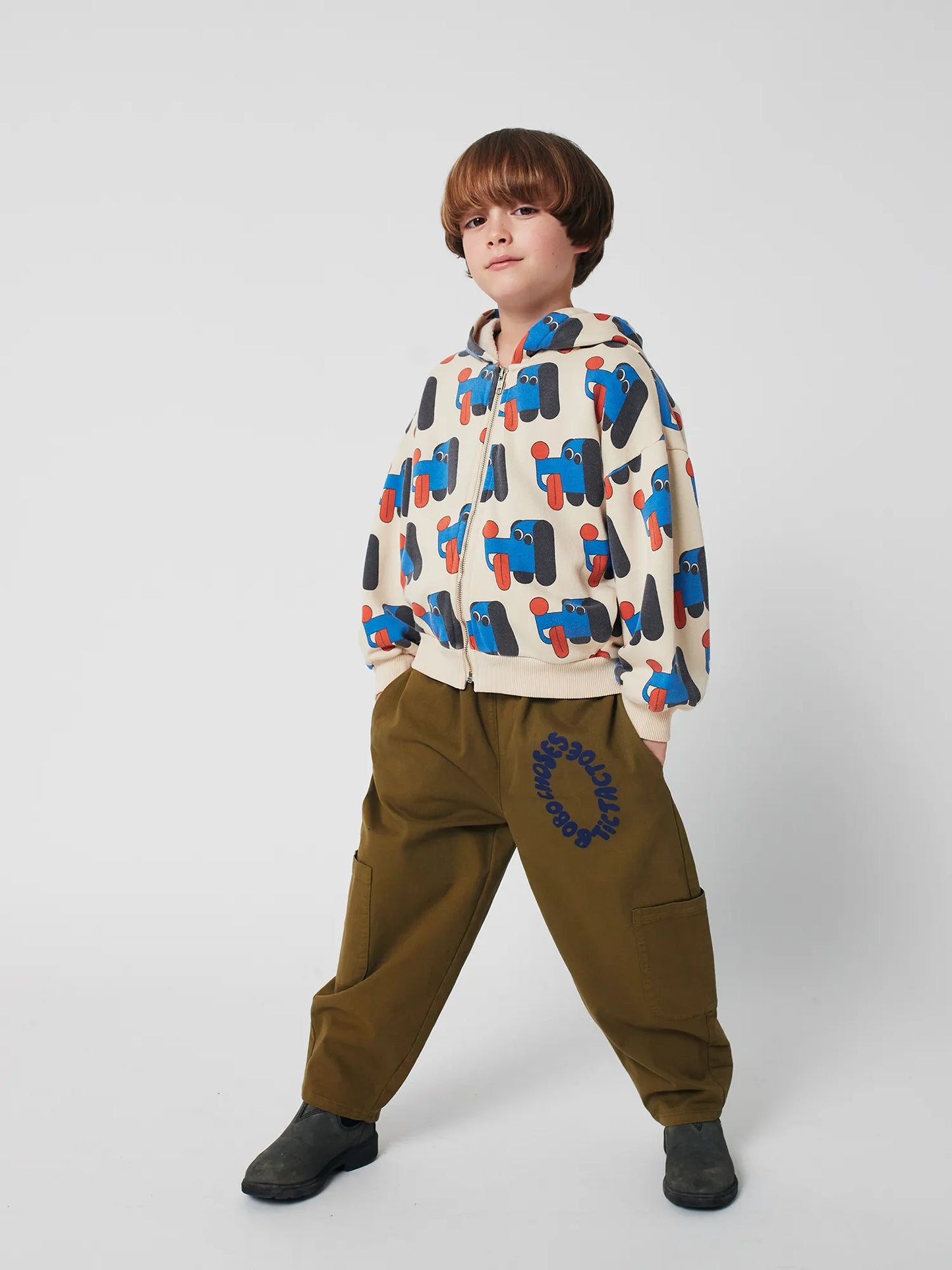 Tic Tac Toe Woven Cargo Organic Cotton Pants Khaki