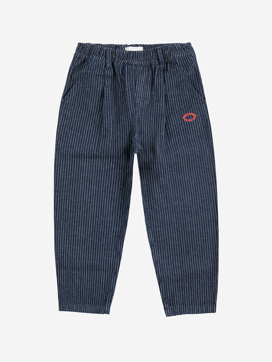Tic Tac Toe Organic Cotton Denim Pants Navy Blue