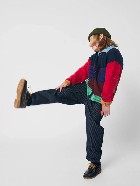 Tic Tac Toe Organic Cotton Denim Pants Navy Blue