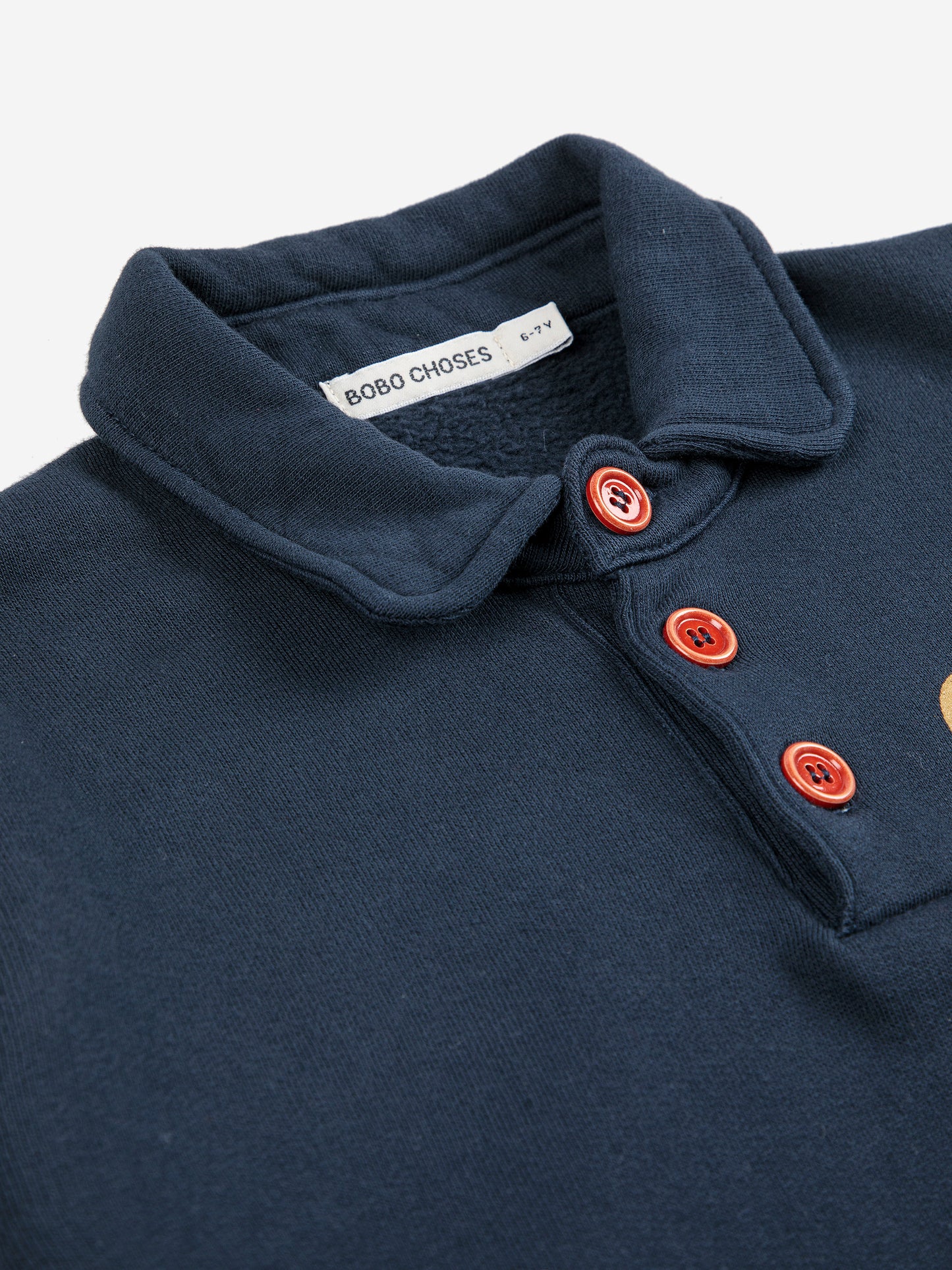 Clover Polo Long Sleeves Sweatshirt Organic Cotton Dress Midnight Blue