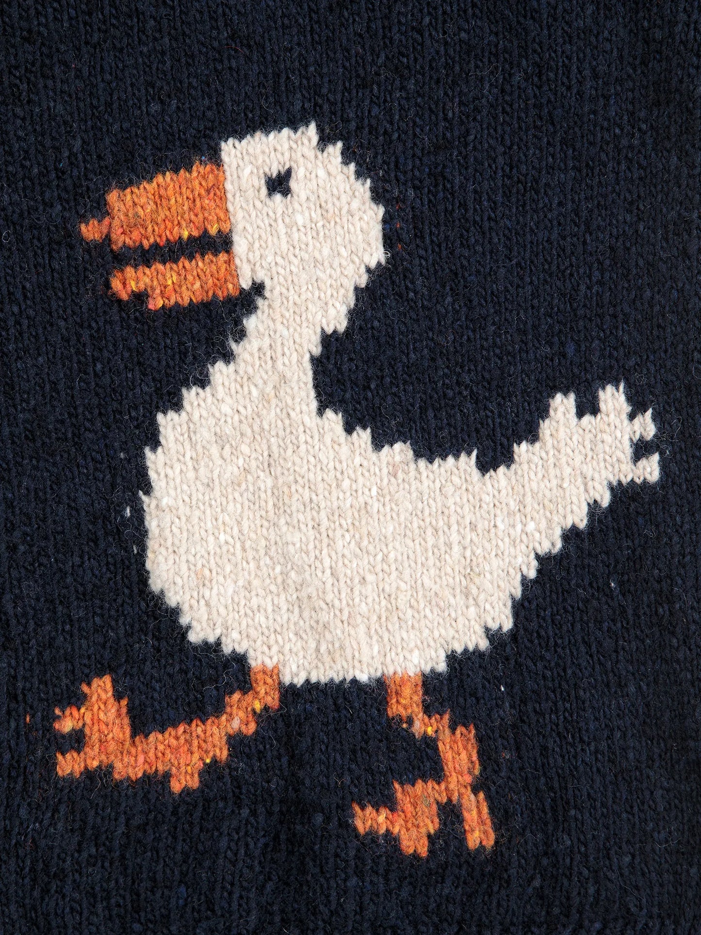 La Oca Jacquard Wool Cardigan Navy