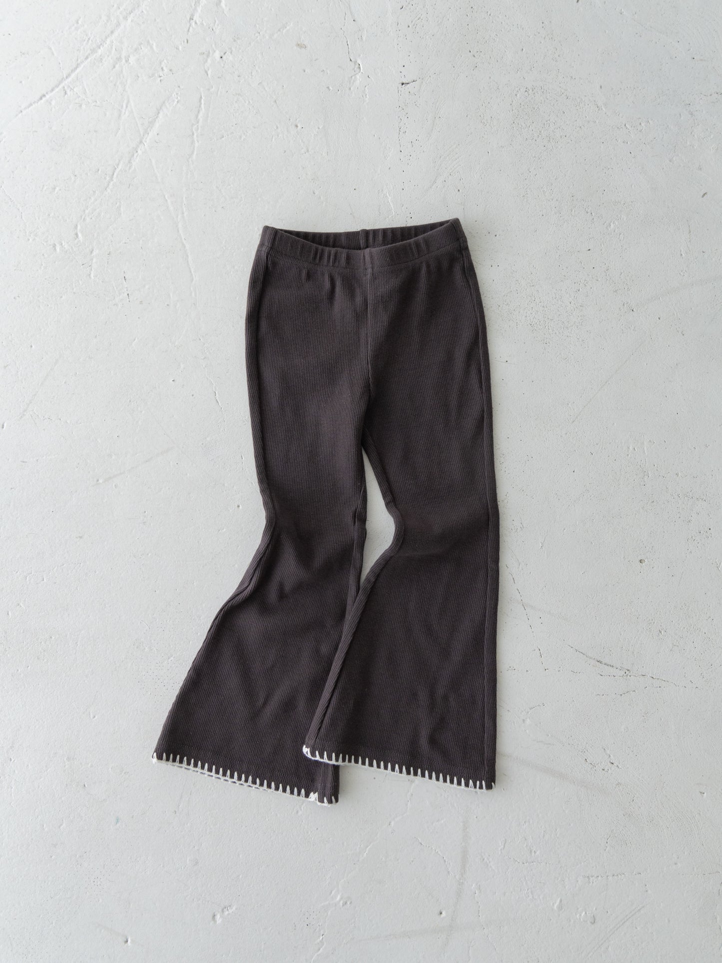 Stitch Flare Cotton Pants Charcoal