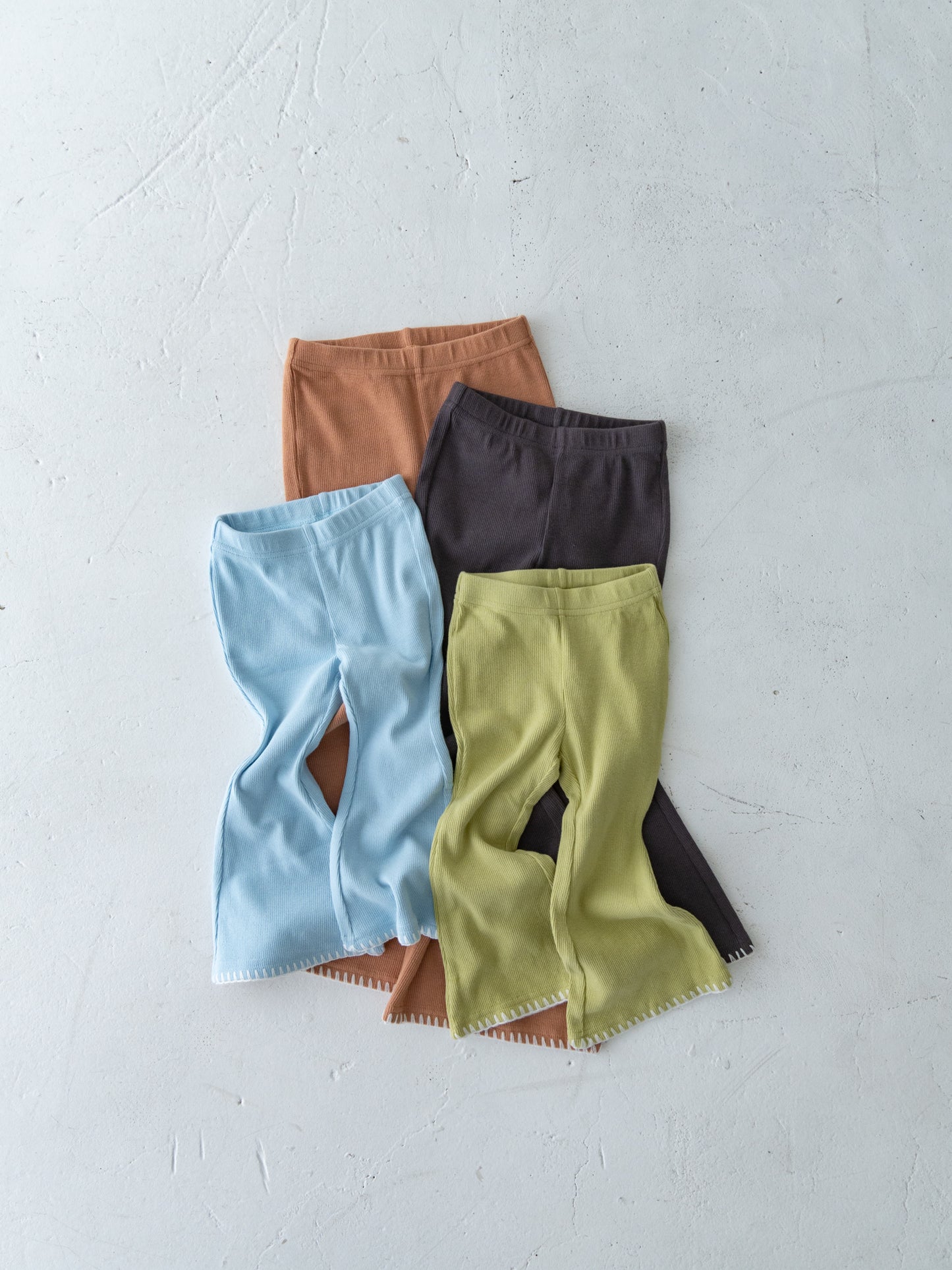 Stitch Flare Cotton Pants Charcoal