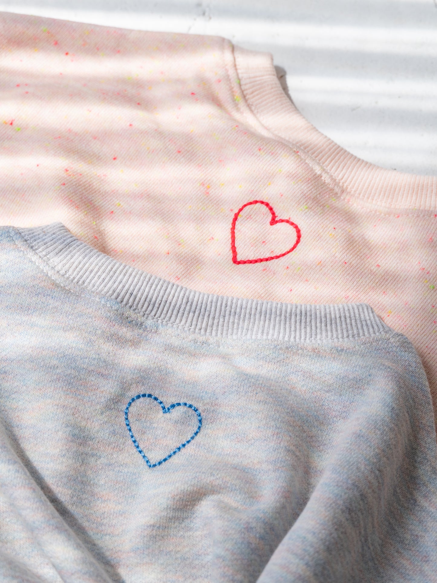Heart Soft Cotton Pullover Speckled Sweatshirt Pink