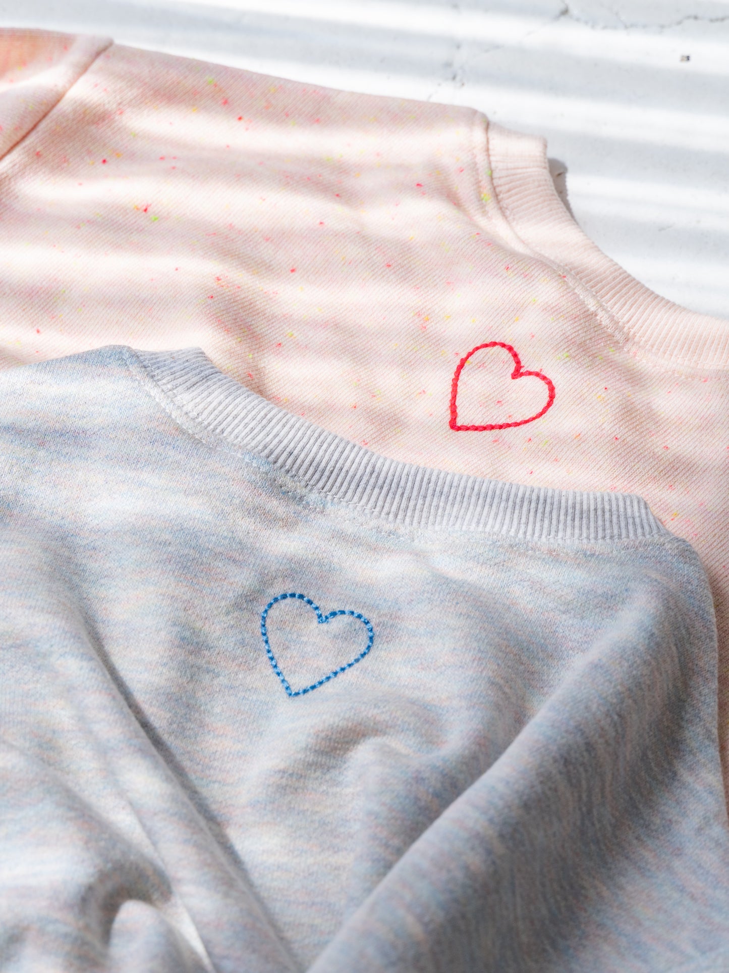 Heart Soft Cotton Pullover Speckled Sweatshirt Pink