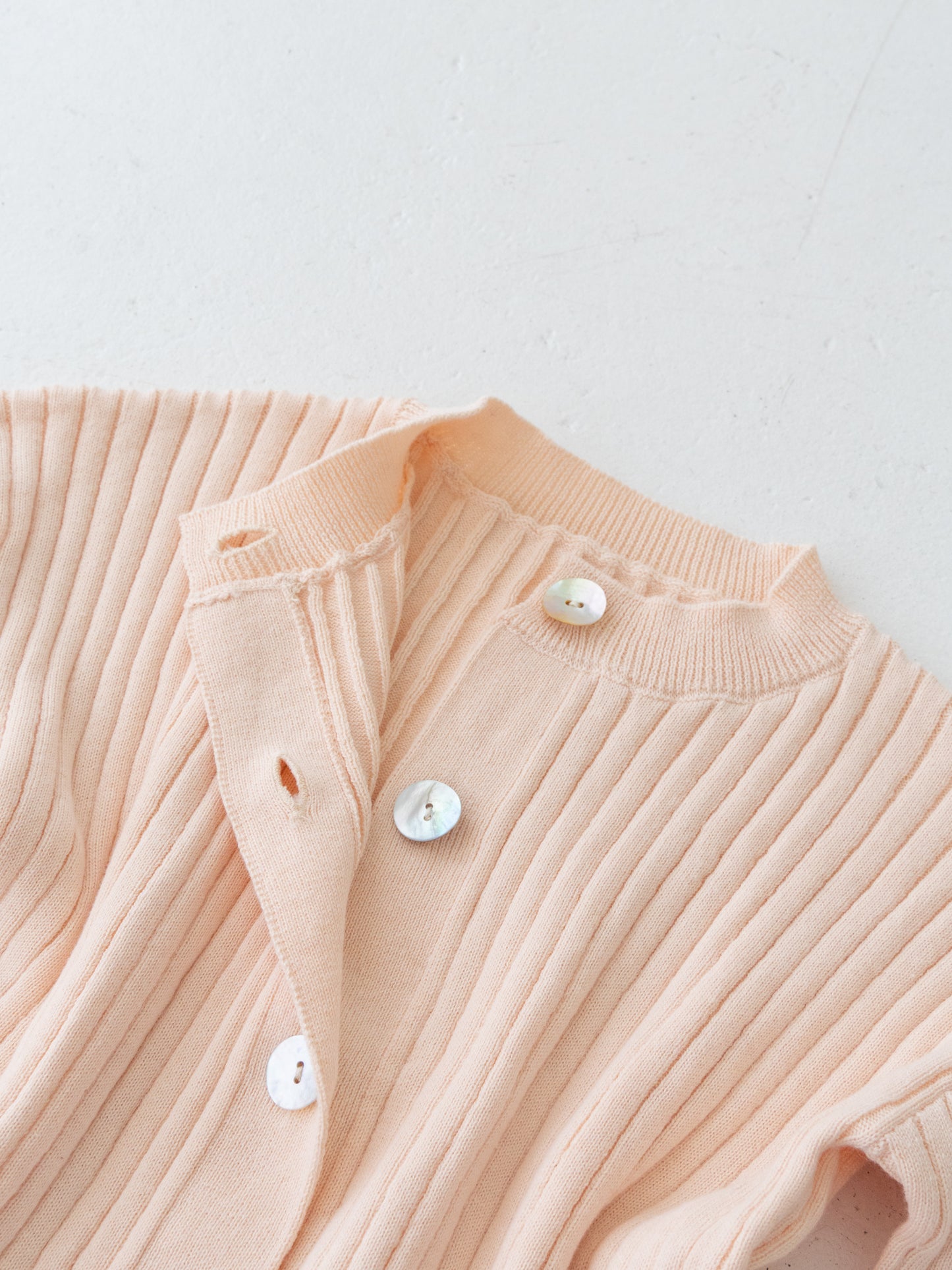 Knit Frill Cotton Cardigan Shell