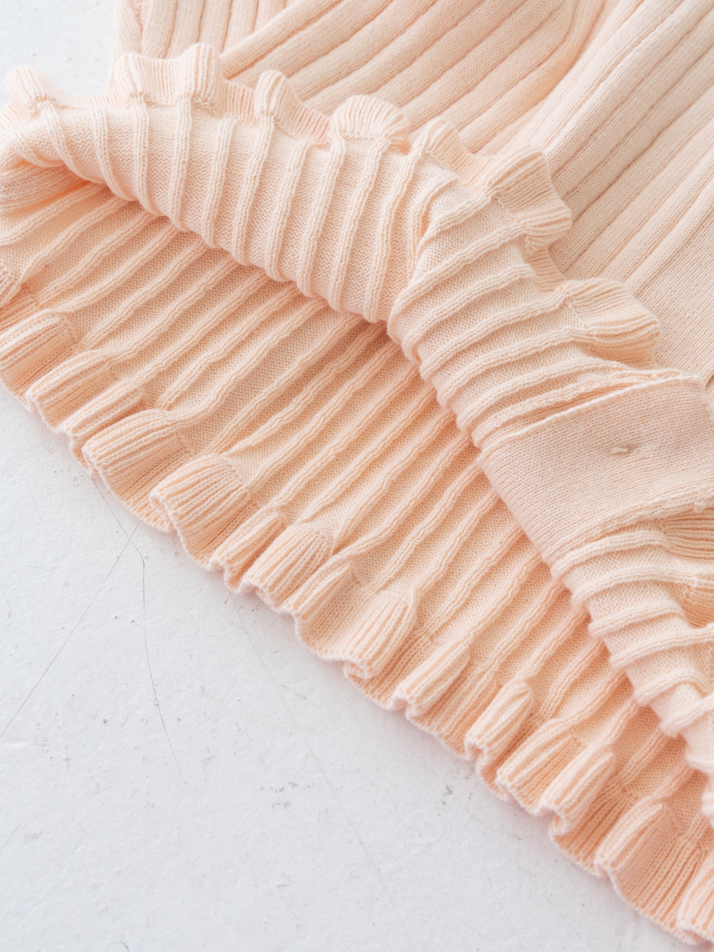 Knit Frill Cotton Cardigan Shell