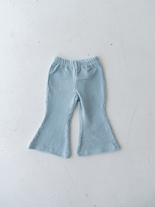 Velour Flare Ribbed Pants Ice Blue
