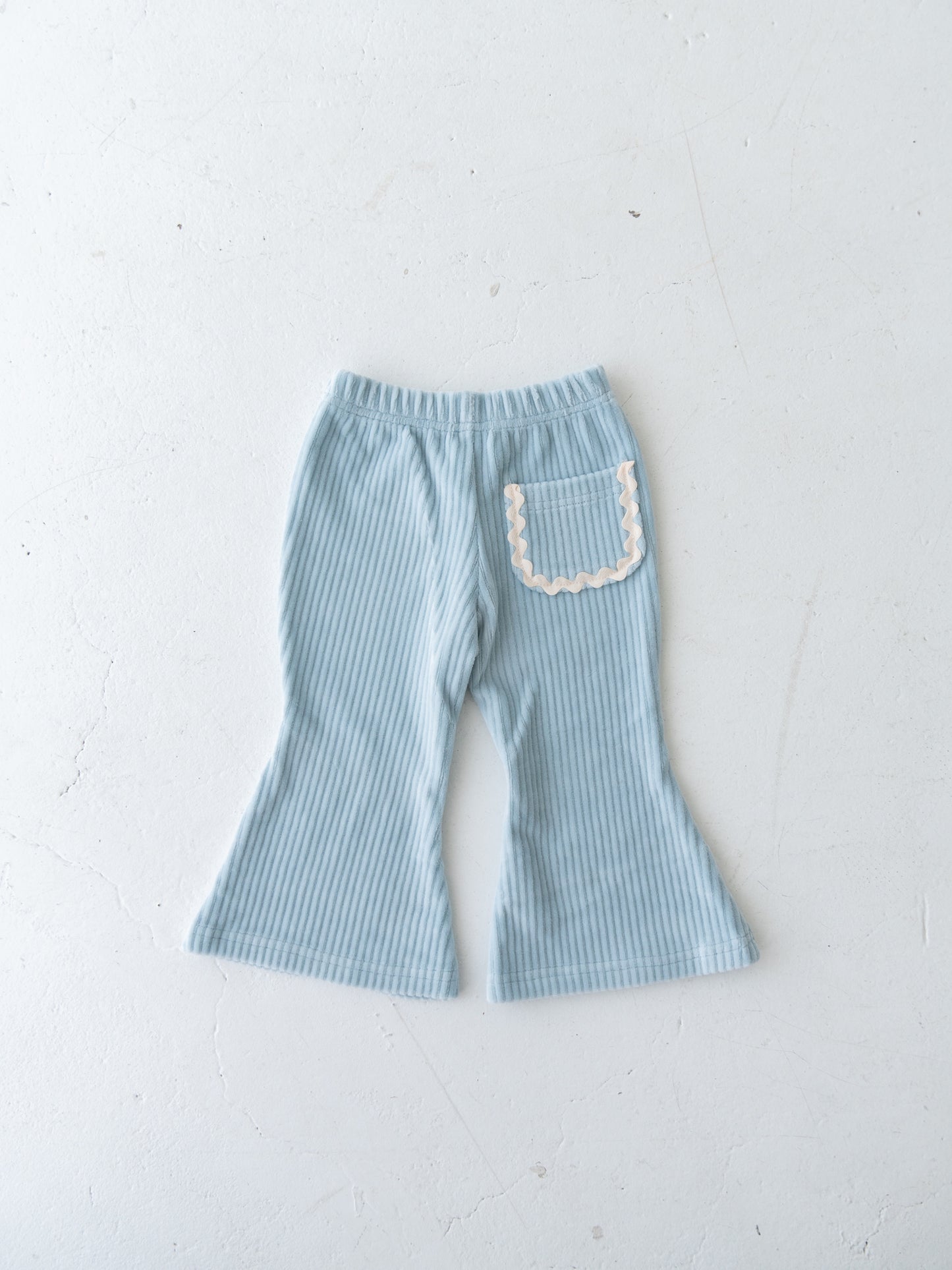 Velour Flare Ribbed Pants Ice Blue
